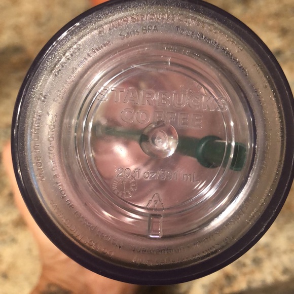 Lot of 2 STARBUCKS acrylic, tumblers w/lids & straws. 16oz Orange & 20oz clear - Picture 2 of 8